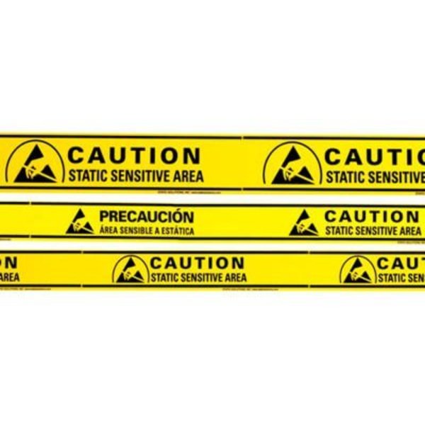 Static Solutions Inc Static Solutions ESD Sensitive Aisle Warning Tape, 2" x 36 Yards, Yellow AT-3054